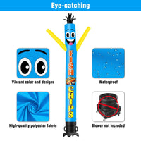 6 10 15 20FT Tall Fish & Chips Waving Inflatable Tube Man(Blower Not Included)
