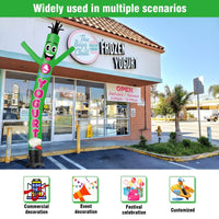 6 10 15 20FT Tall Frozen Yogurt Waving Inflatable Tube Man(Blower Not Included)