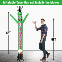 6 10 15 20FT Tall Frozen Yogurt Waving Inflatable Tube Man(Blower Not Included)