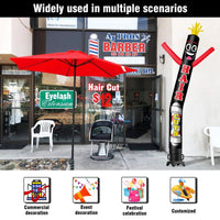 6 10 15 20FT Tall Hair Cuts Waving Inflatable Tube Man(Blower Not Included)