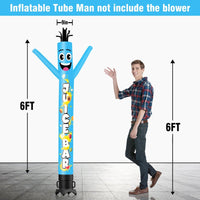 6 10 15 20FT Tall Juice Bar Blue/Green Waving Inflatable Tube Man(Blower Not Included)