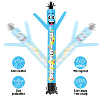 6 10 15 20FT Tall Juice Bar Blue/Green Waving Inflatable Tube Man(Blower Not Included)