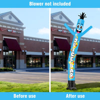 6 10 15 20FT Tall Juice Bar Blue/Green Waving Inflatable Tube Man(Blower Not Included)
