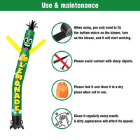 6 10 15 20FT Tall Lemonade Waving Inflatable Tube Man(Blower Not Included)