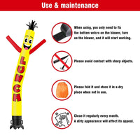 6 10 15 20FT Tall Lunch Waving Inflatable Tube Man(Blower Not Included)
