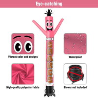 6 10 15 20FT Tall Milkshakes Pink/Blue Waving Inflatable Tube Man(Blower Not Included)