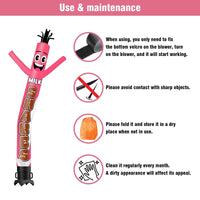 6 10 15 20FT Tall Milkshakes Pink/Blue Waving Inflatable Tube Man(Blower Not Included)