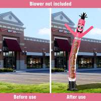 6 10 15 20FT Tall Milkshakes Pink/Blue Waving Inflatable Tube Man(Blower Not Included)