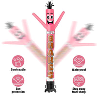6 10 15 20FT Tall Milkshakes Pink/Blue Waving Inflatable Tube Man(Blower Not Included)