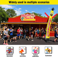 6 10 15 20FT Tall Nachos Waving Inflatable Tube Man(Blower Not Included)