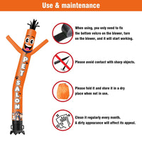 6 10 15 20FT Tall Pet Salon Waving Inflatable Tube Man(Blower Not Included)