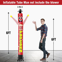 6 10 15 20FT Tall Popcorn Waving Inflatable Tube Man(Blower Not Included)