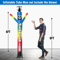 6 10 15 20FT Tall Shaved Ice Waving Inflatable Tube Man(Blower Not Included)