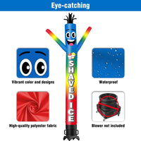6 10 15 20FT Tall Shaved Ice Waving Inflatable Tube Man(Blower Not Included)
