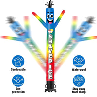 6 10 15 20FT Tall Shaved Ice Waving Inflatable Tube Man(Blower Not Included)