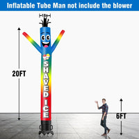 6 10 15 20FT Tall Shaved Ice Waving Inflatable Tube Man(Blower Not Included)