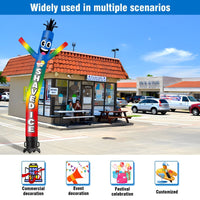 6 10 15 20FT Tall Shaved Ice Waving Inflatable Tube Man(Blower Not Included)
