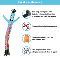 6 10 15 20FT Tall Smoothies Waving Inflatable Tube Man(Blower Not Included)