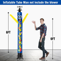 6 10 15 20FT Tall Snacks Waving Inflatable Tube Man(Blower Not Included)