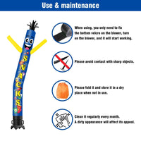 6 10 15 20FT Tall Snacks Waving Inflatable Tube Man(Blower Not Included)