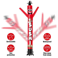 6 10 15 20FT Tall Sushi Waving Inflatable Tube Man(Blower Not Included)