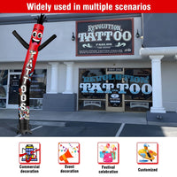 6 10 15 20FT Tall Tattoos 01 Waving Inflatable Tube Man(Blower Not Included)