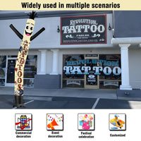 6 10 15 20FT Tall Tattoos Waving Inflatable Tube Man(Blower Not Included)