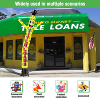 6 10 15 20FT Tall Title Loans Waving Inflatable Tube Man(Blower Not Included)