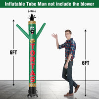 6 10 15 20FT Tall Tortas Waving Inflatable Tube Man(Blower Not Included)