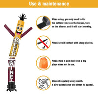 6 10 15 20FT Tall Wine And Beer Waving Inflatable Tube Man(Blower Not Included)