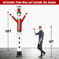 6 10 15 20FT Tall Christmas Snowman Waving Inflatable Tube Man(Blower Not Included)