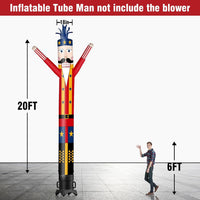 6 10 15 20FT Tall Christmas Nutcracker Waving Inflatable Tube Man(Blower Not Included)