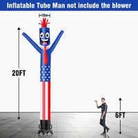 6 10 15 20FT Tall American Flag Waving Inflatable Tube Man-4th of July(Blower Not Included)