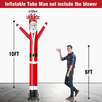6 10 15 20FT Tall Christmas Santa Claus Waving Inflatable Tube Man(Blower Not Included)