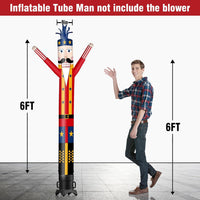 6 10 15 20FT Tall Christmas Nutcracker Waving Inflatable Tube Man(Blower Not Included)