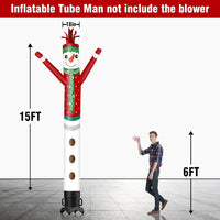 6 10 15 20FT Tall Christmas Snowman Waving Inflatable Tube Man(Blower Not Included)