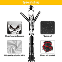 6 10 15 20FT Tall Halloween Skeleton Waving Inflatable Tube Man(Blower Not Included)
