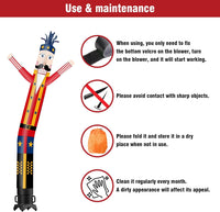 6 10 15 20FT Tall Christmas Nutcracker Waving Inflatable Tube Man(Blower Not Included)