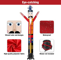 6 10 15 20FT Tall Christmas Nutcracker Waving Inflatable Tube Man(Blower Not Included)