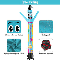 6 10 15 20FT Tall Happy Birthday Waving Inflatable Tube Man(Blower Not Included)