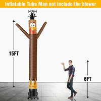 6 10 15 20FT Tall Thanksgiving Day Turkey Waving Inflatable Tube Man- Thanksgiving Day Theme(Blower Not Included)