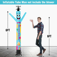 6 10 15 20FT Tall Happy Birthday Waving Inflatable Tube Man(Blower Not Included)
