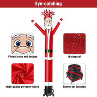 6 10 15 20FT Tall Christmas Santa Claus Waving Inflatable Tube Man(Blower Not Included)