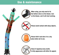 6 10 15 20FT Tall Halloween Zombie Waving Inflatable Tube Man(Blower Not Included)