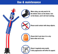 6 10 15 20FT Tall American Flag Waving Inflatable Tube Man-4th of July(Blower Not Included)