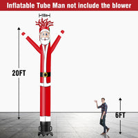 6 10 15 20FT Tall Christmas Santa Claus Waving Inflatable Tube Man(Blower Not Included)