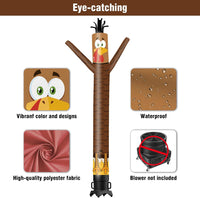 6 10 15 20FT Tall Thanksgiving Day Turkey Waving Inflatable Tube Man- Thanksgiving Day Theme(Blower Not Included)