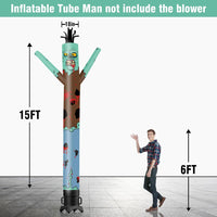 6 10 15 20FT Tall Halloween Zombie Waving Inflatable Tube Man(Blower Not Included)
