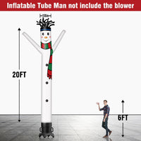 6 10 15 20FT Tall Christmas Snow Man Waving Inflatable Tube Man(Blower Not Included)