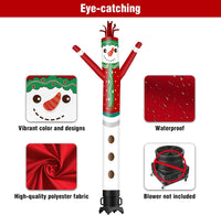 6 10 15 20FT Tall Christmas Snowman Waving Inflatable Tube Man(Blower Not Included)